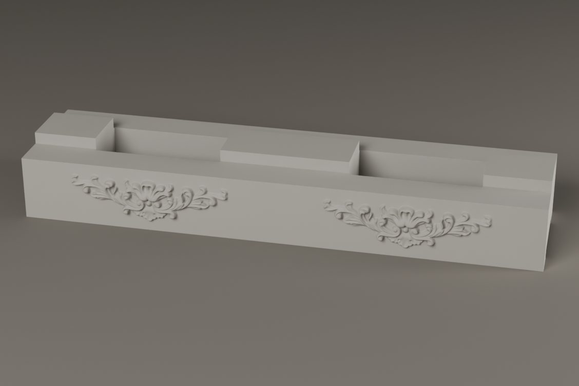 Palmette Scroll, finished concrete brick