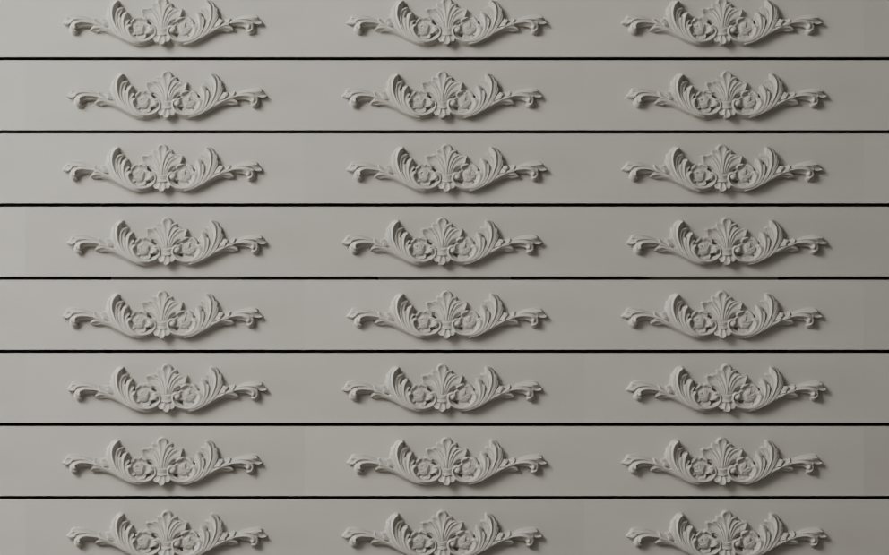 Acanthus Sweep wall face in running bond