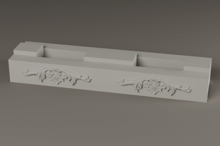 Acanthus Fan, finished concrete brick