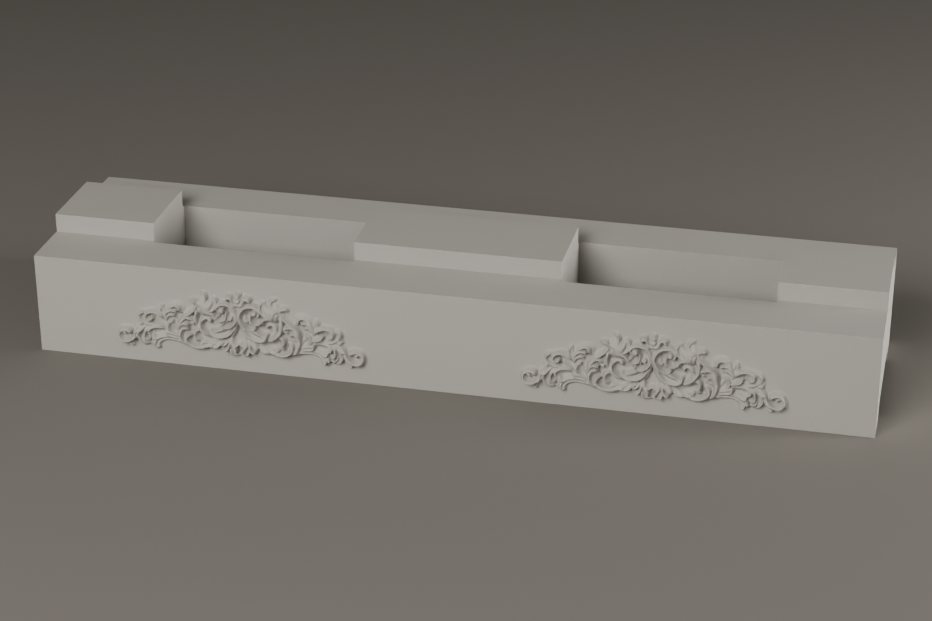 Baroque Foliage, finished concrete brick