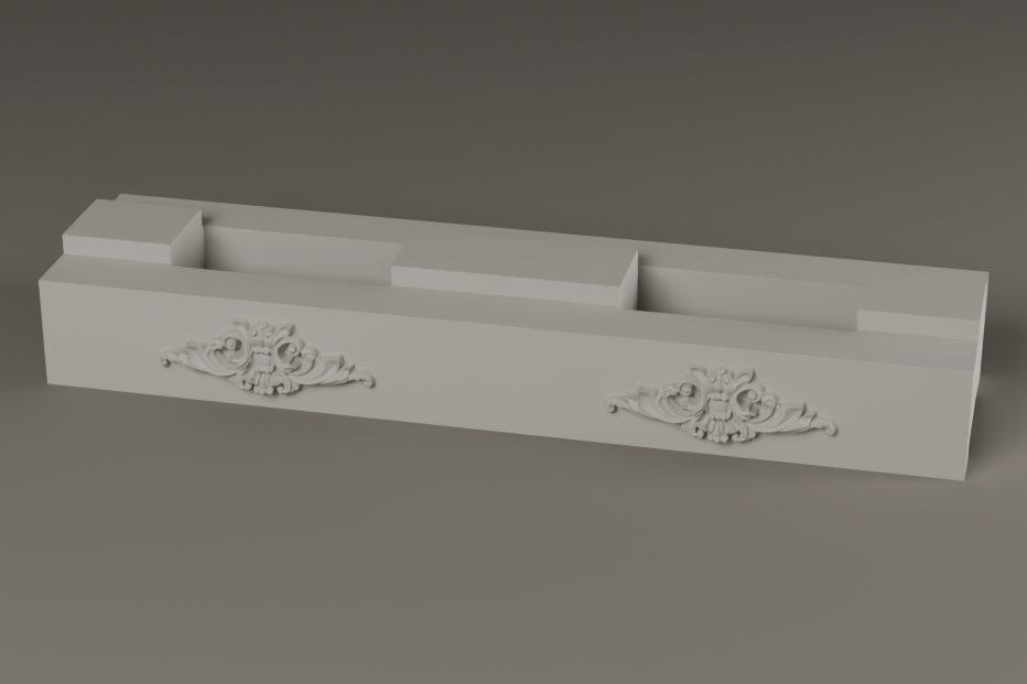Mask Cartouche, finished concrete brick