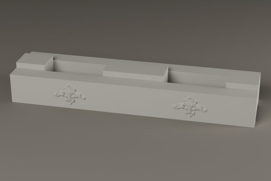 Fleur-de-Lis, finished concrete brick