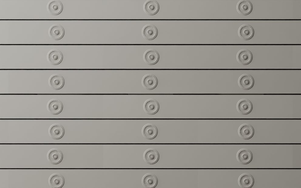 Sunburst Medallion wall face in running bond