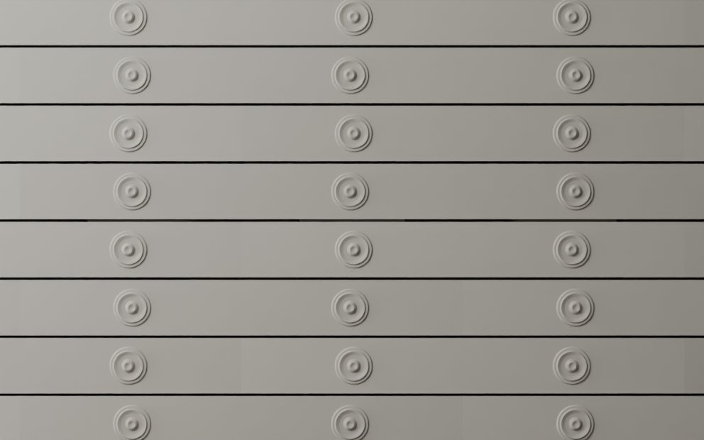 Ring Medallion wall face in running bond