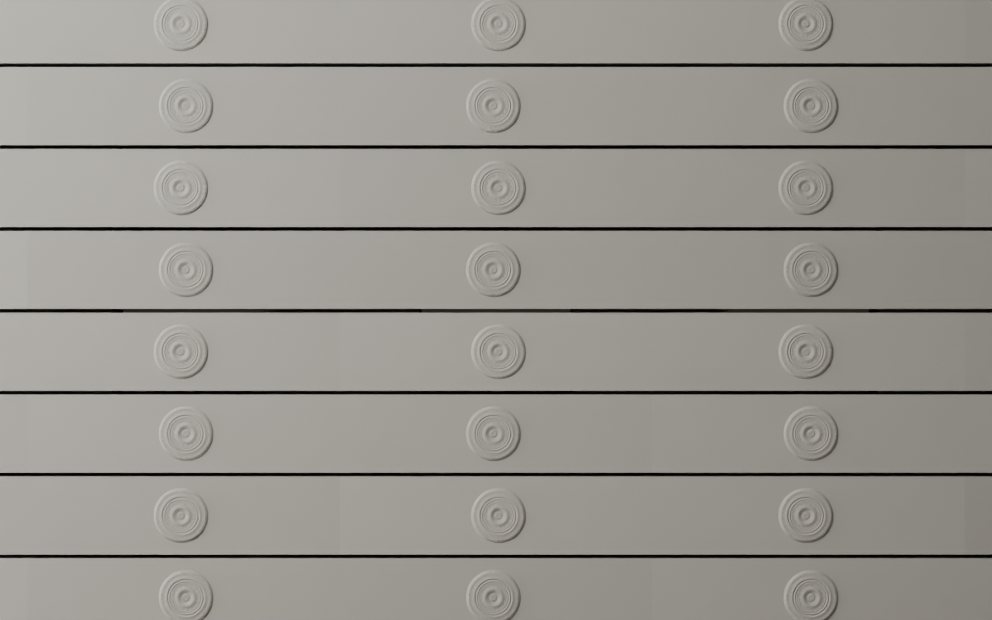 Concentric Roundel wall face in running bond