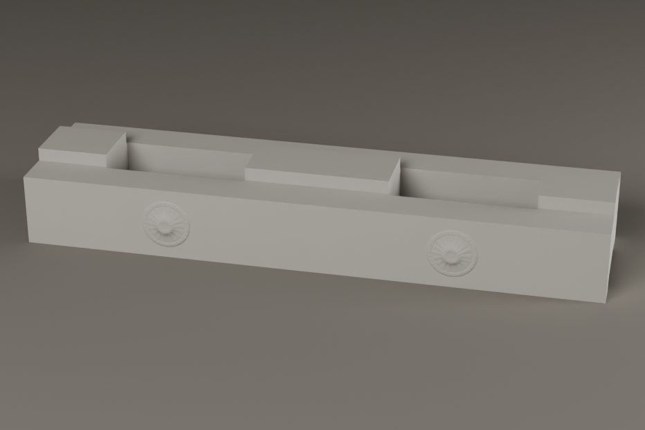 Daisy Rosette, finished concrete brick