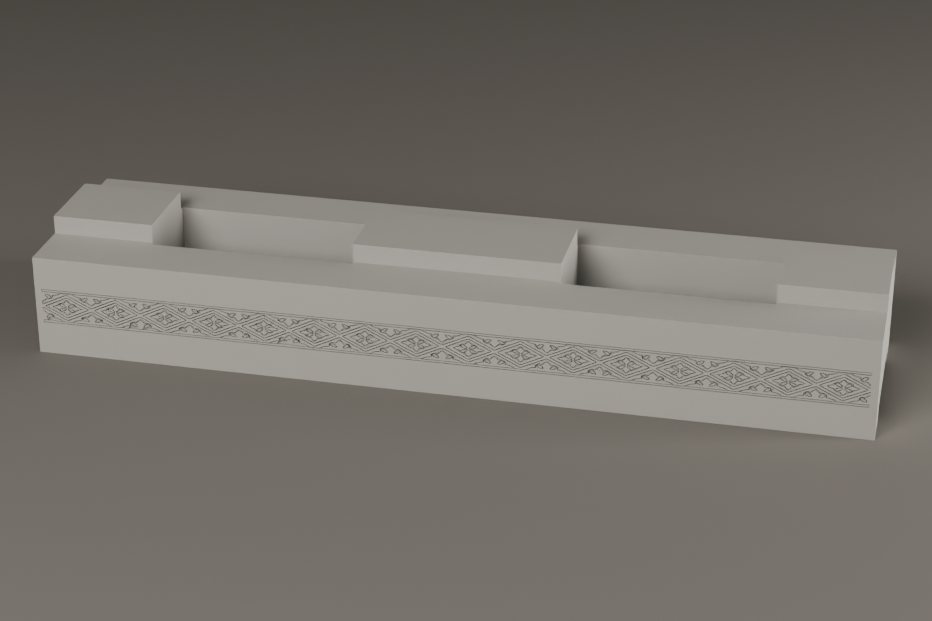 Diamond Trellis, finished concrete brick