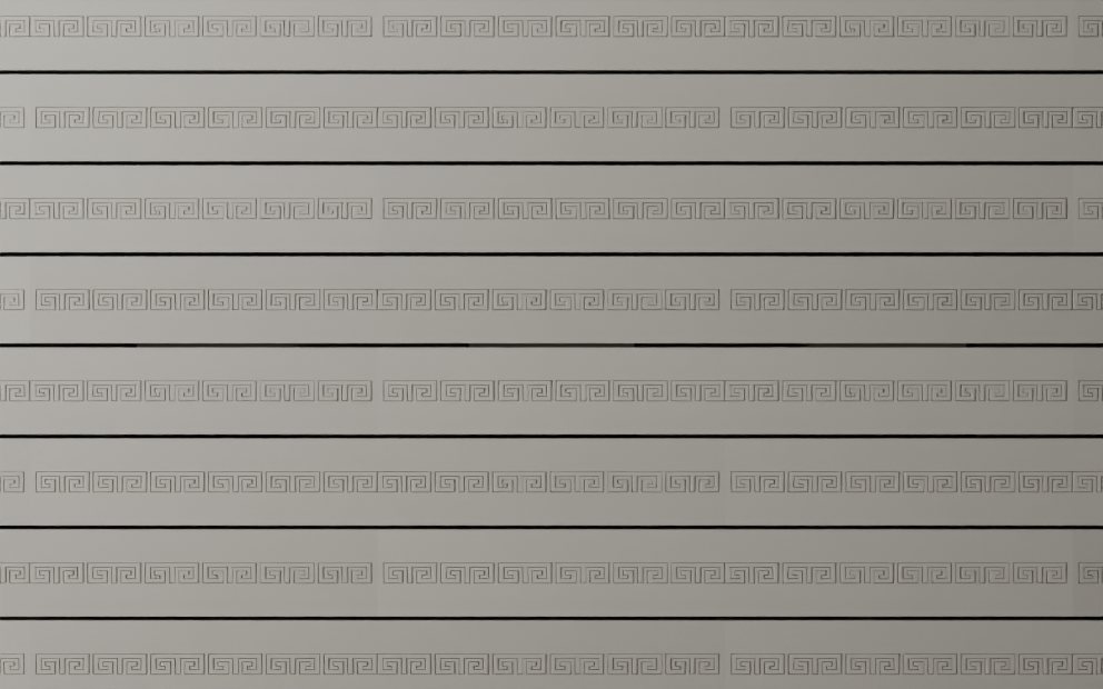 Greek Key wall face in running bond