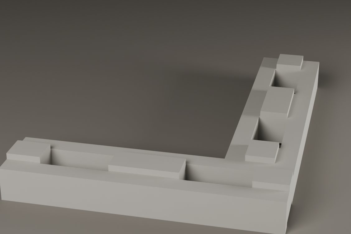 Corner unit, finished concrete brick