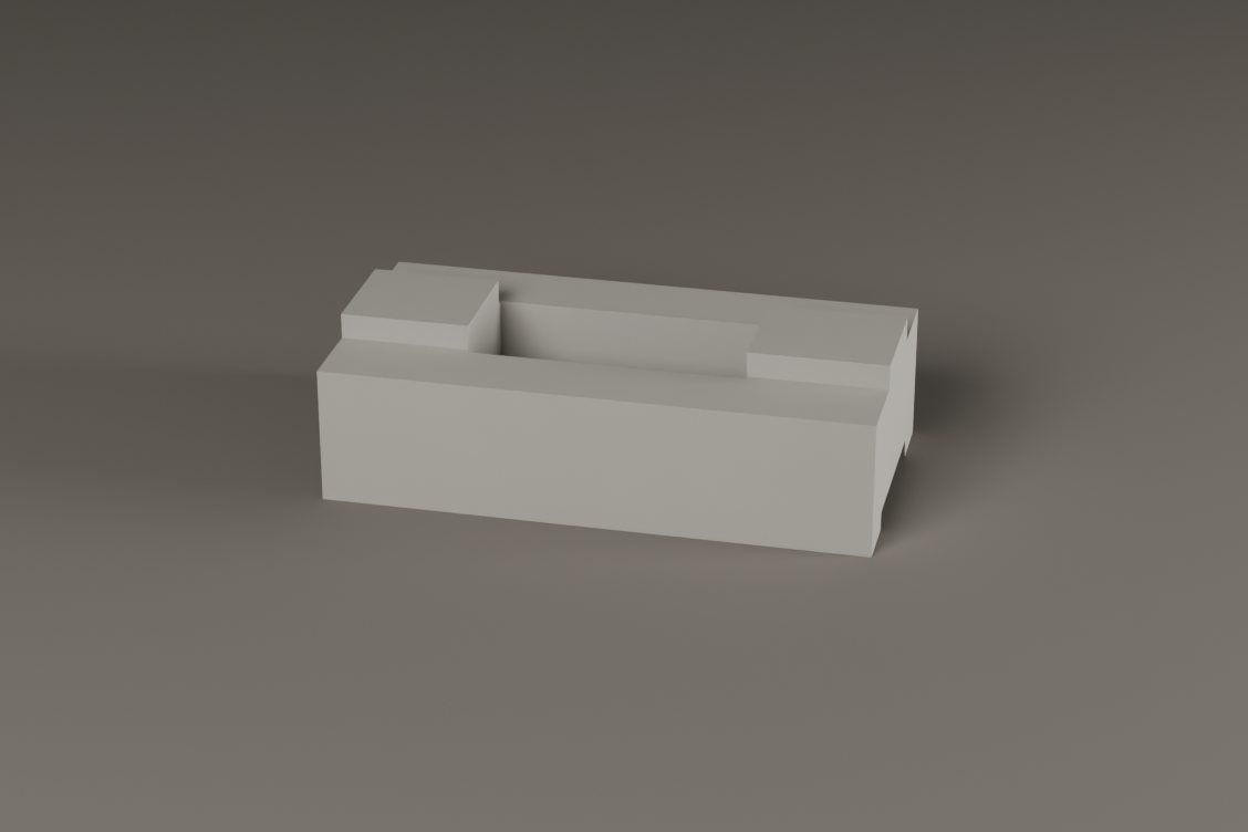 Half unit, finished concrete brick