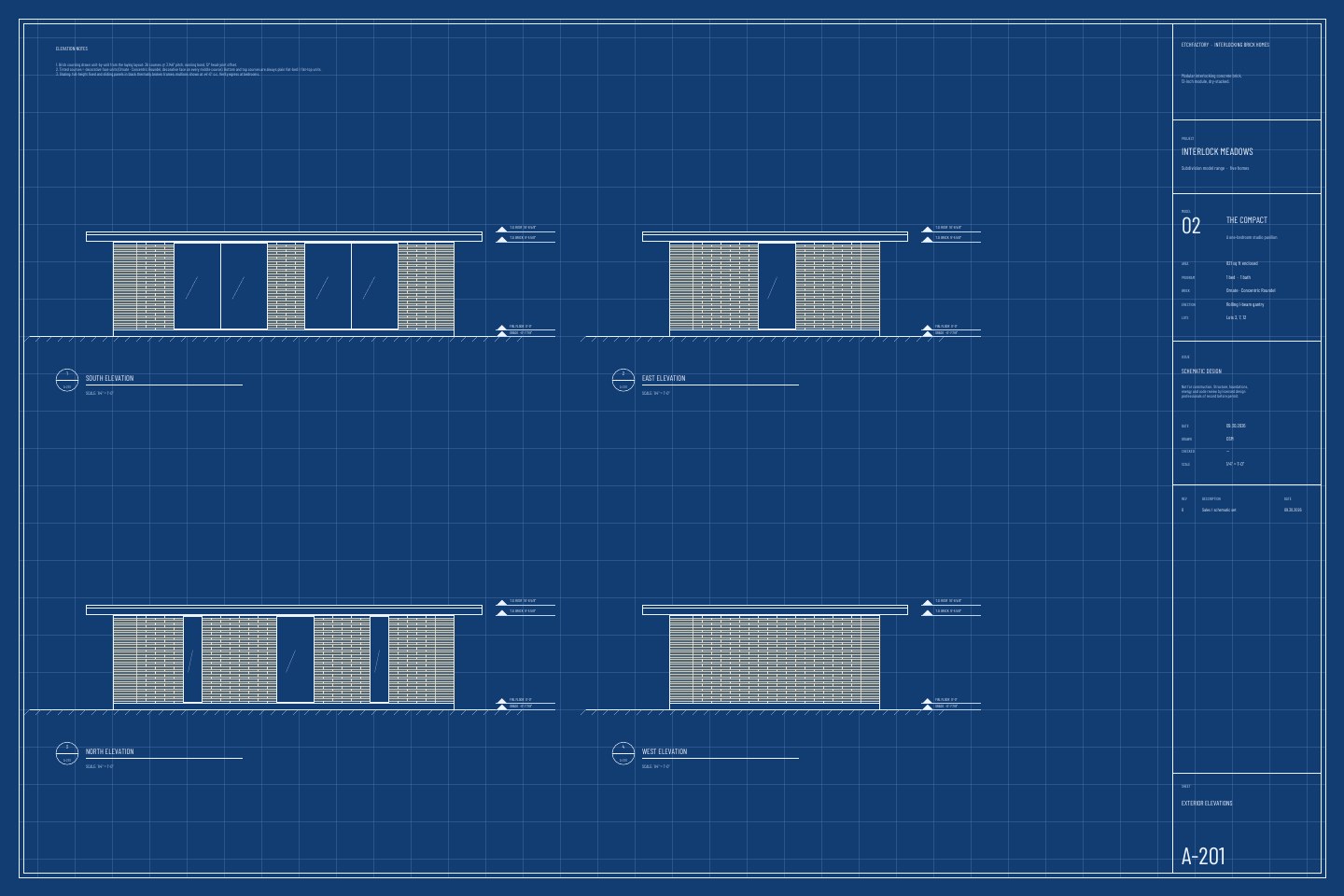 The Compact, elevations drawing