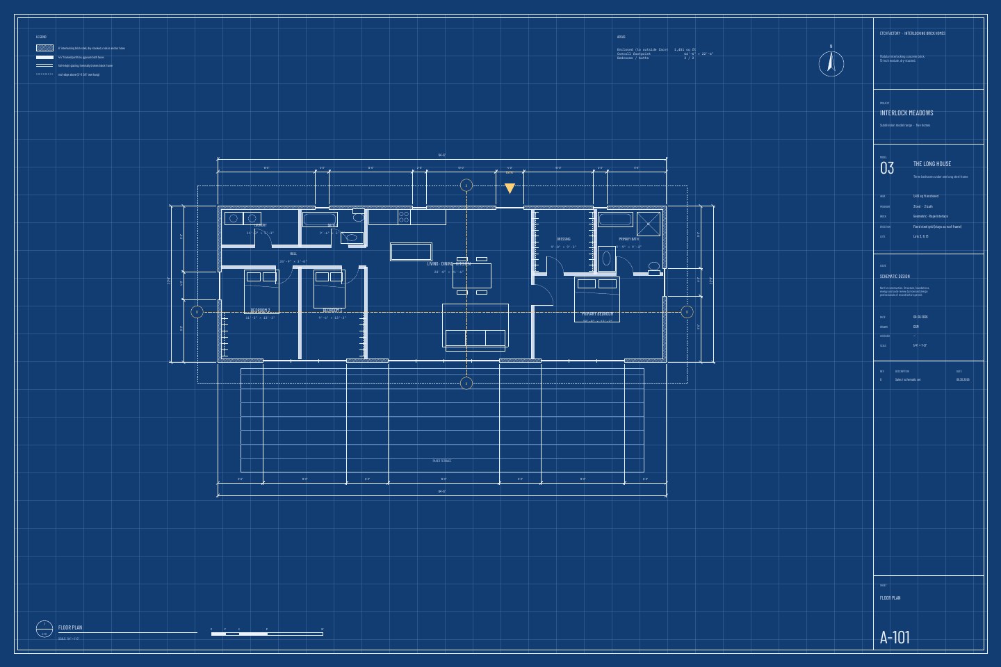 The Long House, floor plan drawing