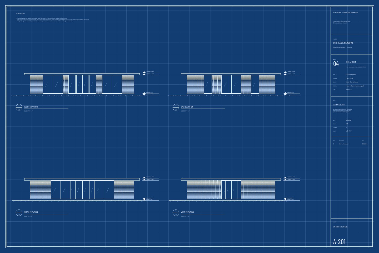 The Atrium, elevations drawing
