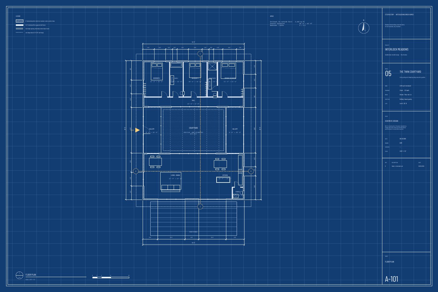 The Twin Courtyard, floor plan drawing