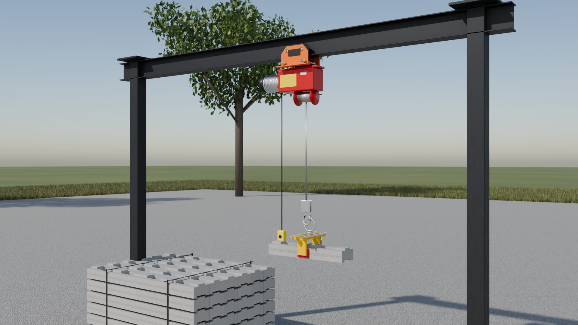 Set the gantry, site view 2